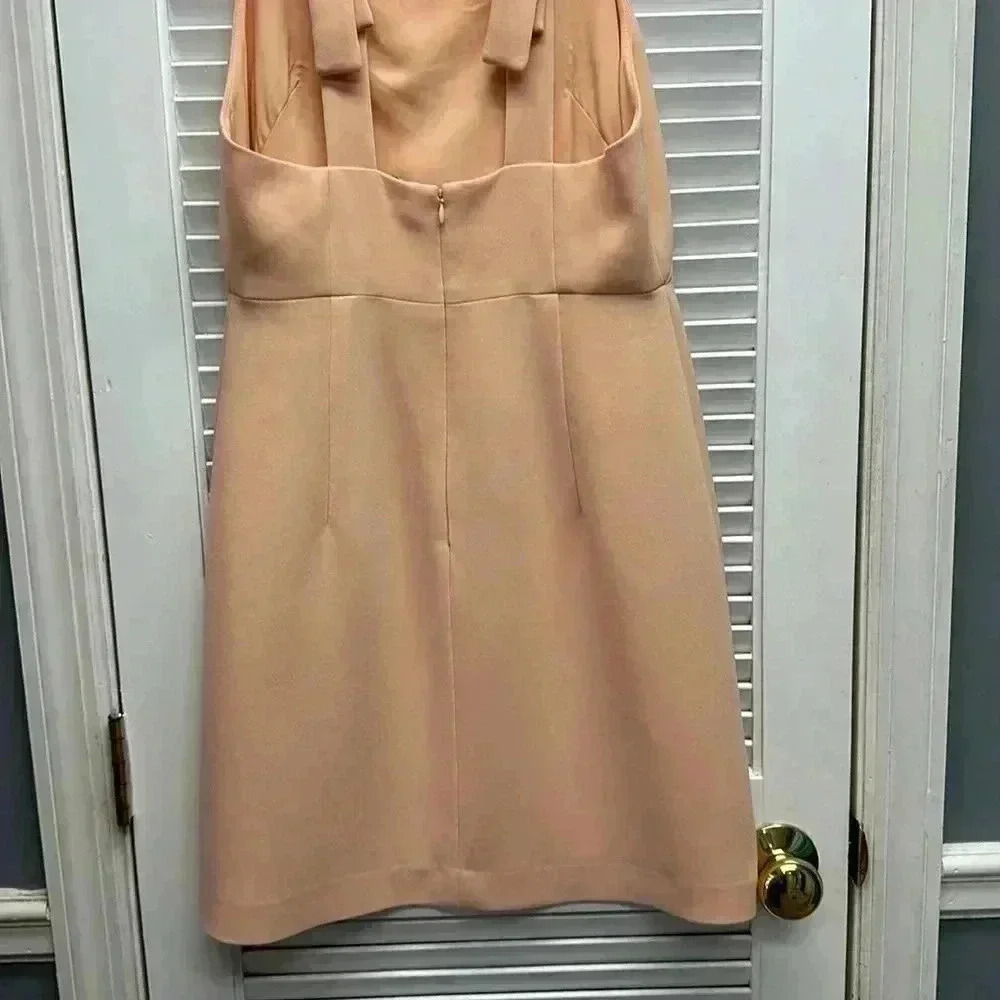 CLUB MONACO CLASSY DOUBLE BOW IN BACK PEACH DRESS SIZE 6 - Picture 6 of 8